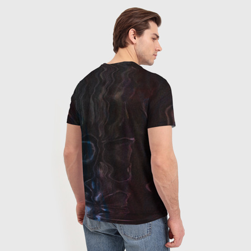 Мужская футболка 3D с принтом Glitch - Визуальная ошибка, вид сзади #2