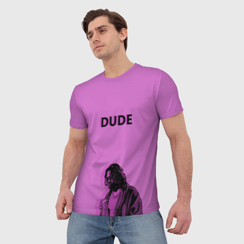 Мужская футболка 3D с принтом Большой Лебовски dude, фото на моделе #1
