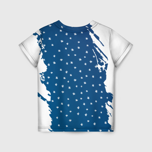 Детская 3D футболка с принтом Кролик и гирлянда - 2023, вид сзади #1