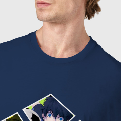 Мужская футболка хлопок с принтом Персонажи Блю Лок, фото #4