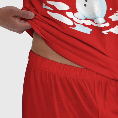 Мужская пижама хлопок с принтом Новогодний снеговик, фото #4