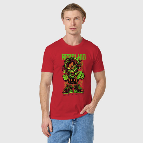 Мужская футболка хлопок с принтом Мятежный ребёнок, фото на моделе #1
