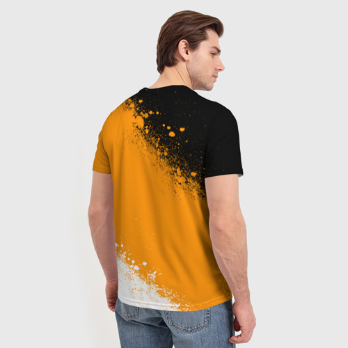 Мужская футболка 3D с принтом Имперский флаг - триколор, вид сзади #2