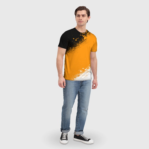 Мужская футболка 3D с принтом Имперский флаг - триколор, вид сбоку #3