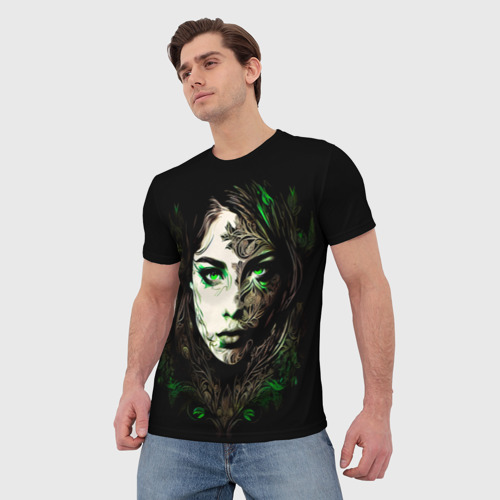 Мужская 3D футболка с принтом Готическая девушка Весна, фото на моделе #1