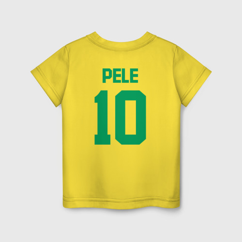 Детская футболка хлопок с принтом Пеле ретро форма, вид сзади #1
