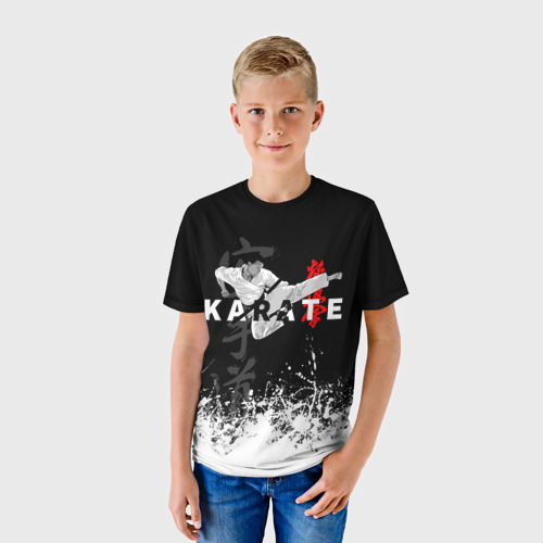 Детская футболка 3D с принтом Каратист боец, фото на моделе #1