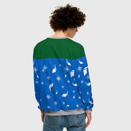 Мужской свитшот 3D с принтом Уродливый свитер, вид сзади #2
