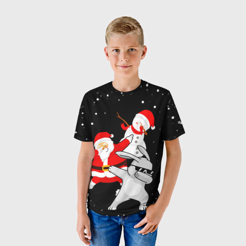 Детская футболка 3D с принтом Герои нового года дэбуют, фото на моделе #1