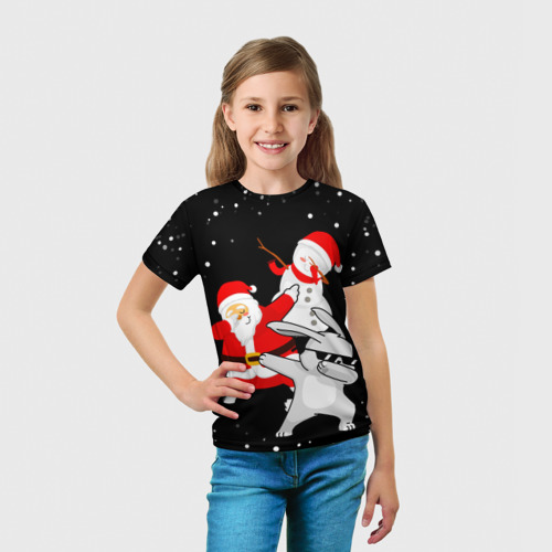 Детская футболка 3D с принтом Герои нового года дэбуют, вид сбоку #3