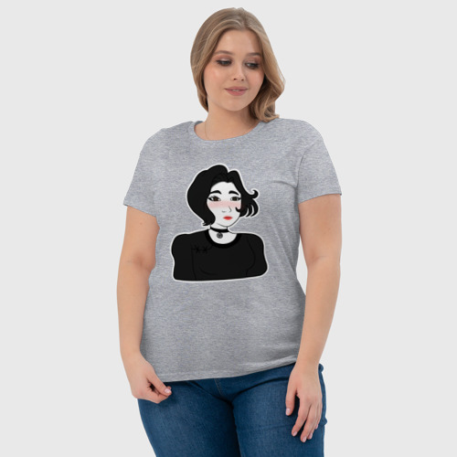 Женская футболка хлопок с принтом Doomer-girl, фото #4