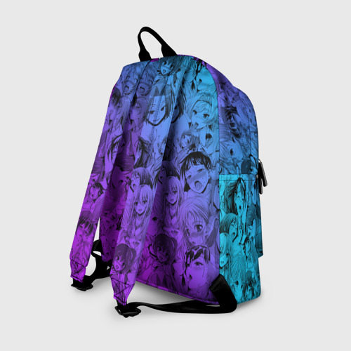 Рюкзак 3D с принтом Ахегао красивый неон, вид сзади #1
