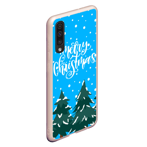 Чехол для Samsung A50 с принтом Merry christmas - Ёлочки, вид сбоку #3