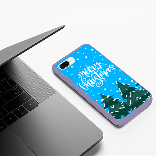 Чехол для iPhone 7Plus/8 Plus матовый с принтом Merry christmas - Ёлочки, фото #5
