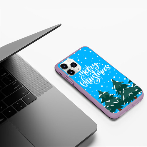 Чехол для iPhone 11 Pro матовый силикон с принтом Merry christmas - Ёлочки, фото #5
