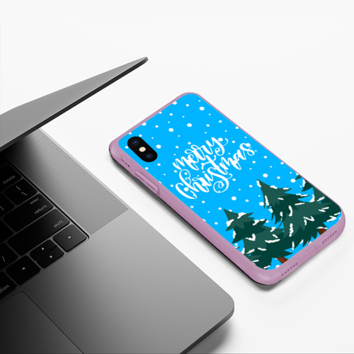Чехол для iPhone XS Max матовый силикон с принтом Merry christmas - Ёлочки, фото #5