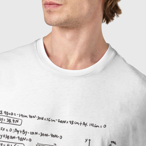 Мужская футболка хлопок с принтом Мост и математические формулы, фото #4