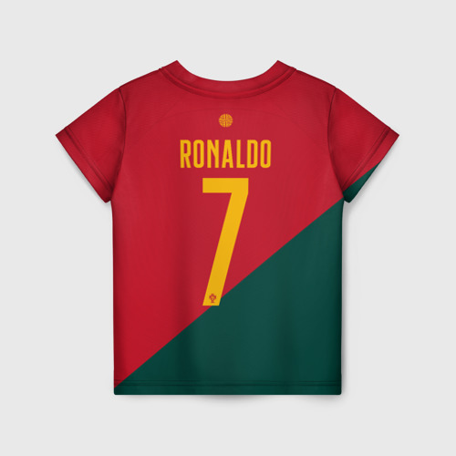 Детская 3D футболка с принтом Роналду ЧМ 2022 сборная Португалии, вид сзади #1