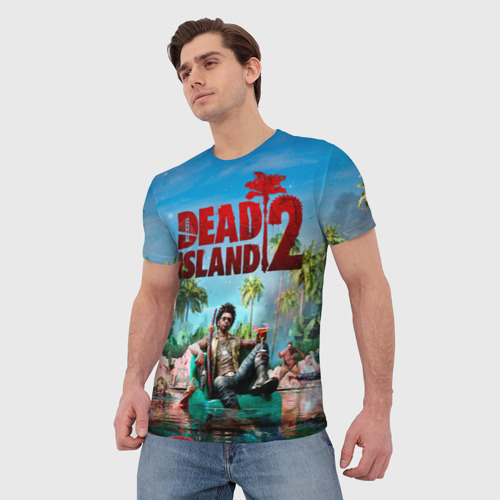 Мужская футболка 3D с принтом Dead island two, фото на моделе #1
