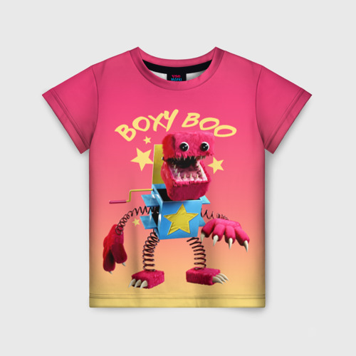 Детская футболка 3D с принтом Project Playtime Бокси Бу, вид спереди #2