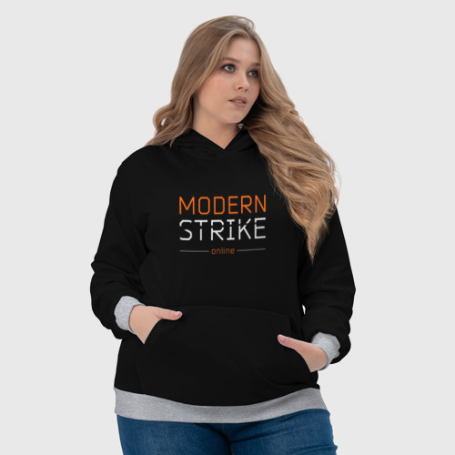 Женская толстовка 3D с принтом Логотип Modern Strike online, фото #4