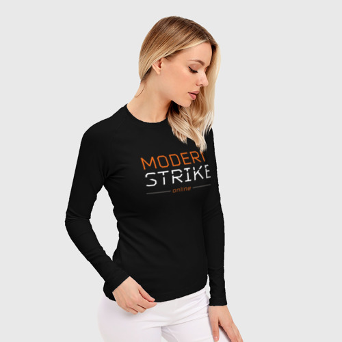 Женский рашгард 3D с принтом Логотип Modern Strike online, фото на моделе #1