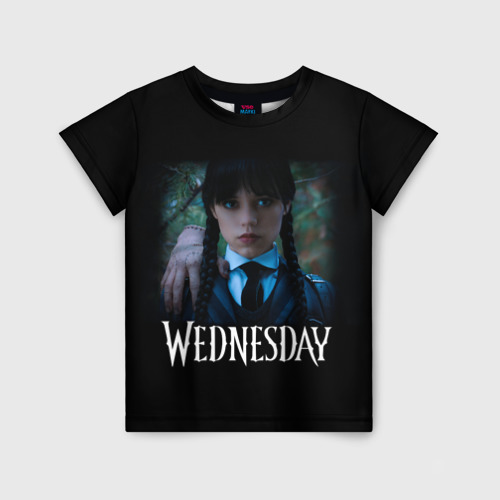 Детская футболка 3D с принтом Wednesday и вещь, вид спереди #2