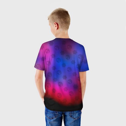 Детская футболка 3D с принтом Честер Бравл старс, вид сзади #2