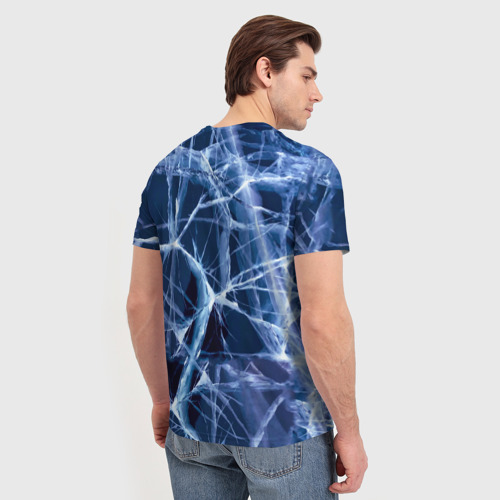 Мужская 3D футболка с принтом Лед с трещинами, вид сзади #2