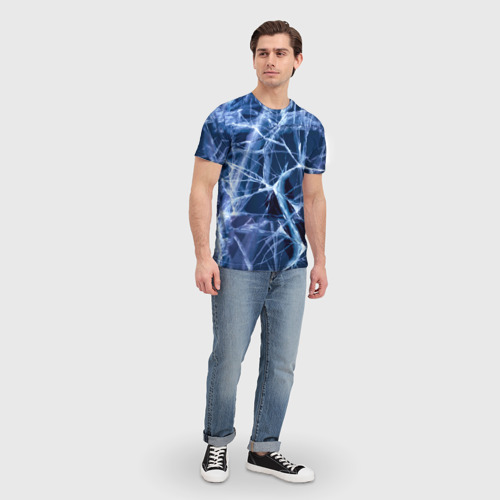 Мужская 3D футболка с принтом Лед с трещинами, вид сбоку #3