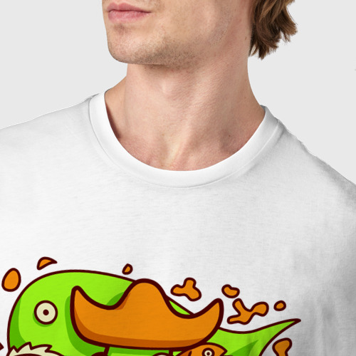 Мужская футболка хлопок с принтом Осьминог-пират с веслом, фото #4