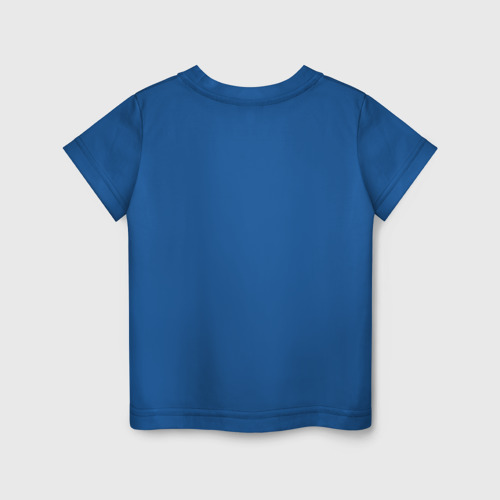 Детская футболка с принтом Милая голубая гусеница, вид сзади #1