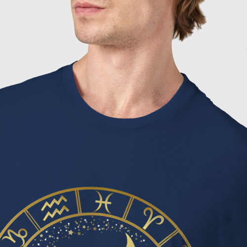 Мужская футболка хлопок с принтом Рыбы знак зодиака, фото #4