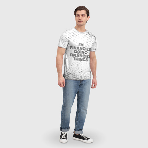 Мужская футболка 3D с принтом I'm doing financier things: на светлом, вид сбоку #3