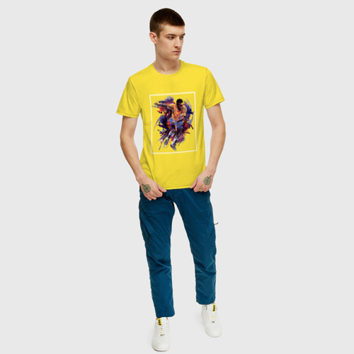 Мужская футболка хлопок с принтом Бразильский футболист Пеле, вид сбоку #3