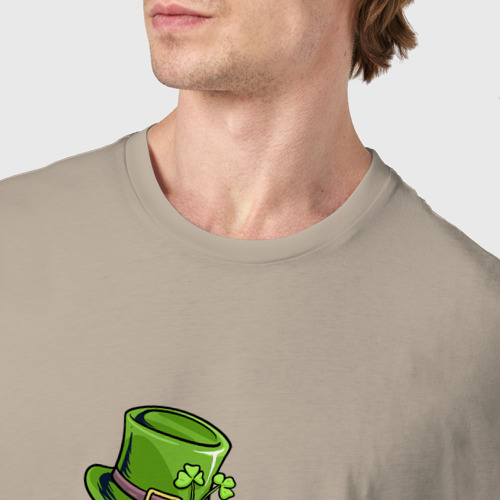 Мужская футболка хлопок с принтом Скелет с кружкой пива, фото #4