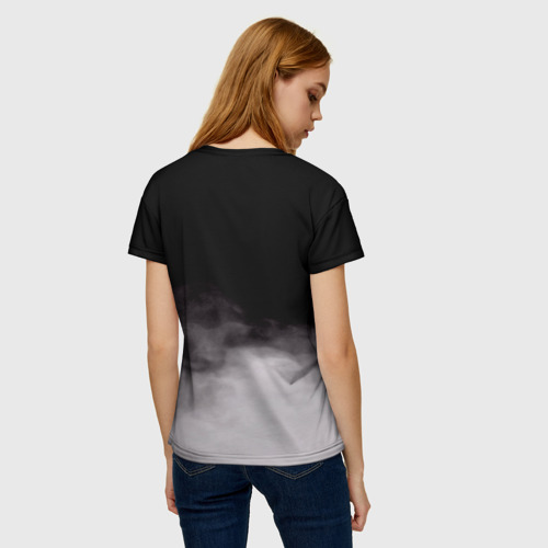 Женская футболка 3D с принтом W wednesday addams, вид сзади #2