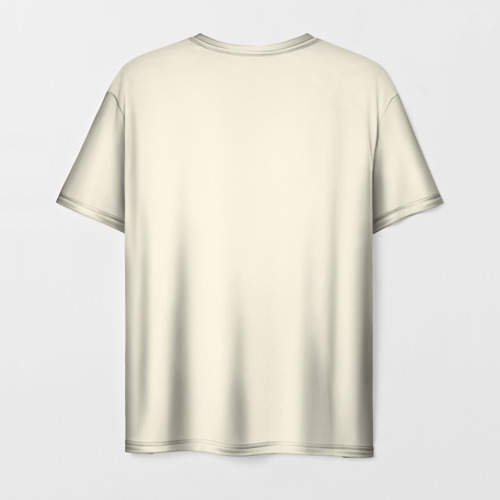 Мужская футболка 3D с принтом Лев в зарослях саванны, вид сзади #1