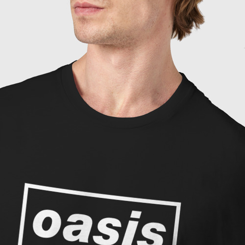 Мужская футболка хлопок с принтом Oasis рок кот, фото #4