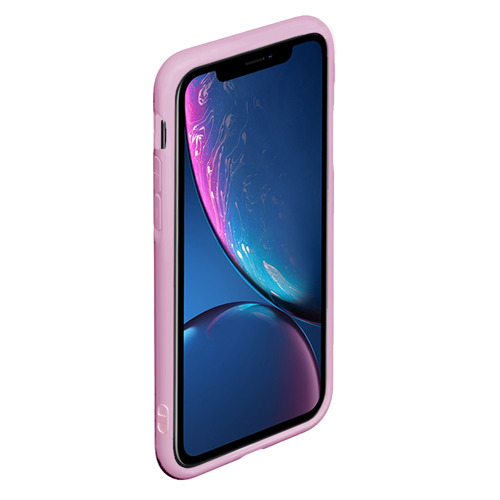 Чехол для iPhone 11 Pro Max матовый с принтом Cyber girl in purple light, фото на моделе #1