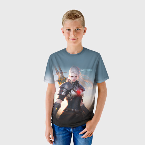 Детская 3D футболка с принтом The Witcher girl art, фото на моделе #1