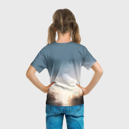 Детская 3D футболка с принтом The Witcher girl art, вид сзади #2