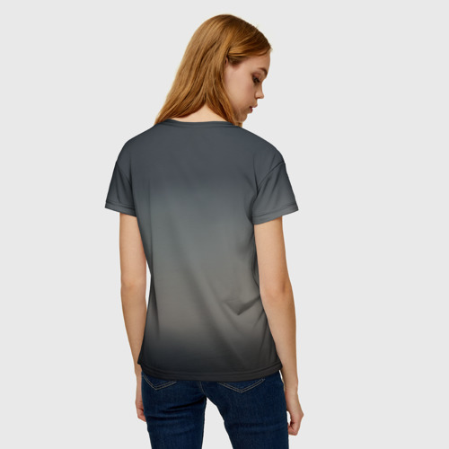 Женская 3D футболка с принтом The Witcher and wolf, вид сзади #2