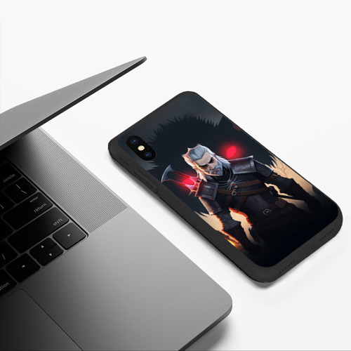 Чехол для iPhone XS Max матовый силикон с принтом The Witcher and wolf, фото #5