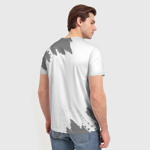 Мужская футболка 3D с принтом Продюсер за работой - на светлом фоне, вид сзади #2