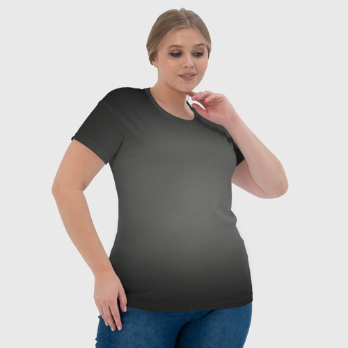 Женская футболка 3D с принтом Серый, черный градиент, фото #4