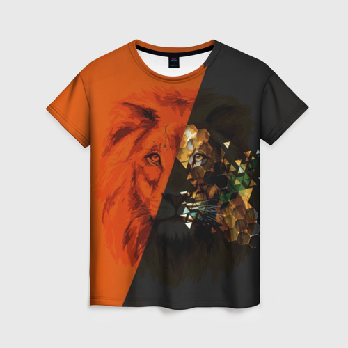 Женская футболка 3D с принтом Царь всея зверей, вид спереди #2