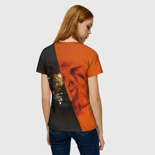 Женская футболка 3D с принтом Царь всея зверей, вид сзади #2