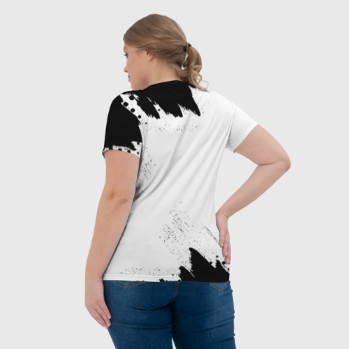 Женская футболка 3D с принтом Девушка рестлер - определение на светлом фоне, вид сзади #2