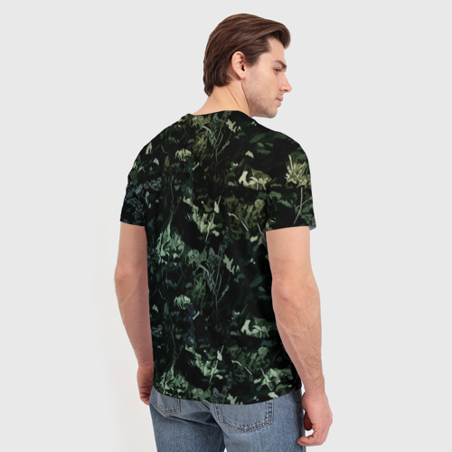 Мужская 3D футболка с принтом Медведь снайпер в камуфляже, вид сзади #2